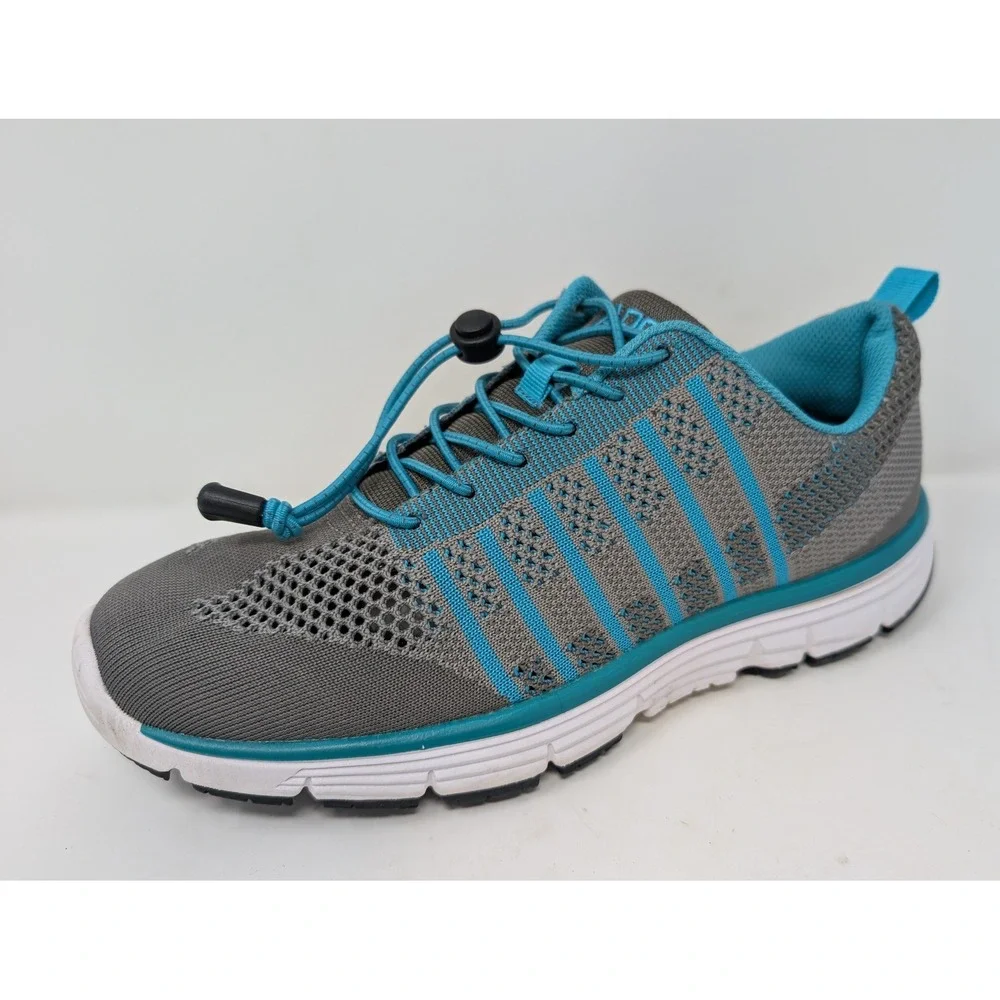 Apex A7000 Breeze Womens 8.5 Grey Blue Bungee Lace Shoes Sneakers VERY NICE!